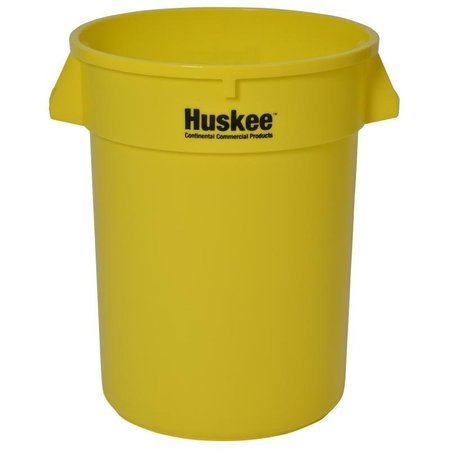 CONTINENTAL COMMERCIAL PRODUCTS Trash Receptacle, 32 gal Capacity, Plastic, Yellow 3200YW